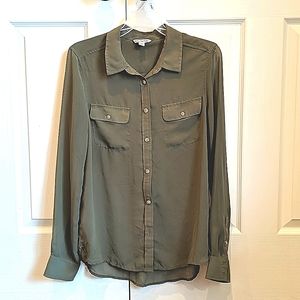 American Eagle sheer button up blouse size medium